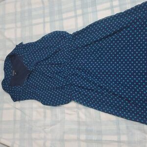 EN FOCUS Pokadot Blue Midi Dress Size 14W